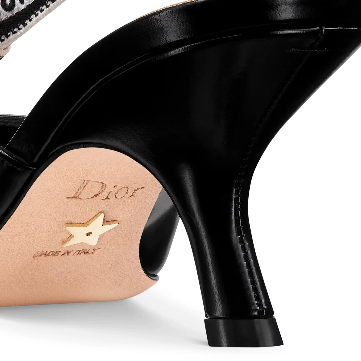 Dior J'Adior Technical Fabric Embroidered Black Slingback Pump