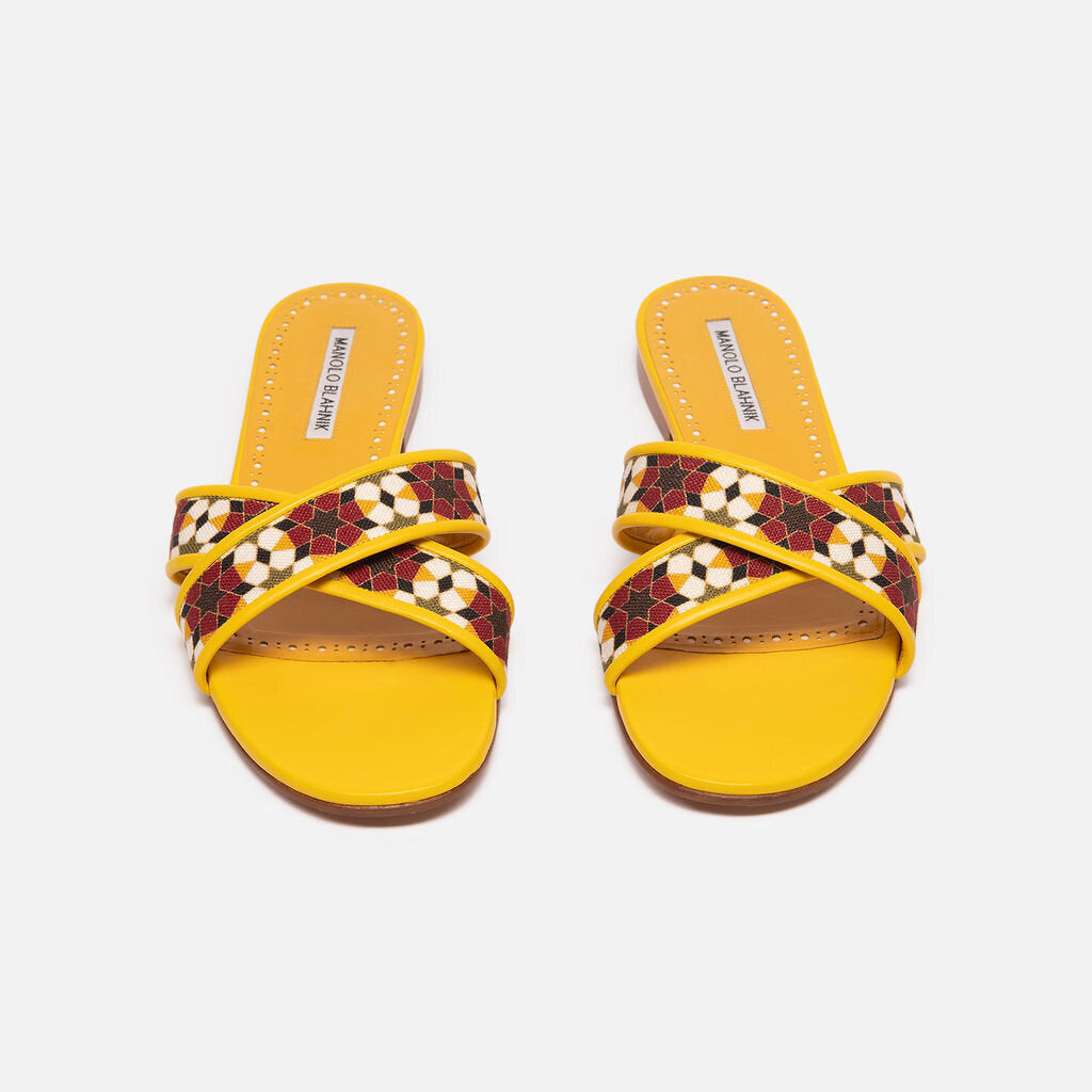 Manolo Blahnik Yellow Floral Sandals