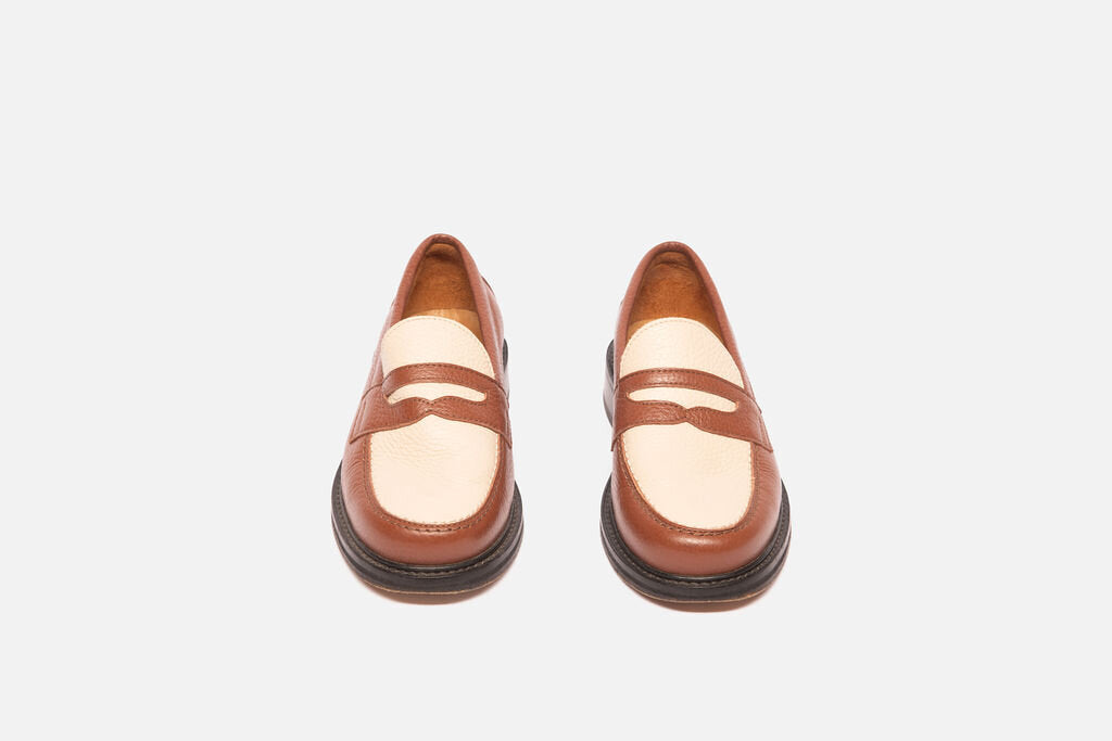 Havana Brown & White Loafers