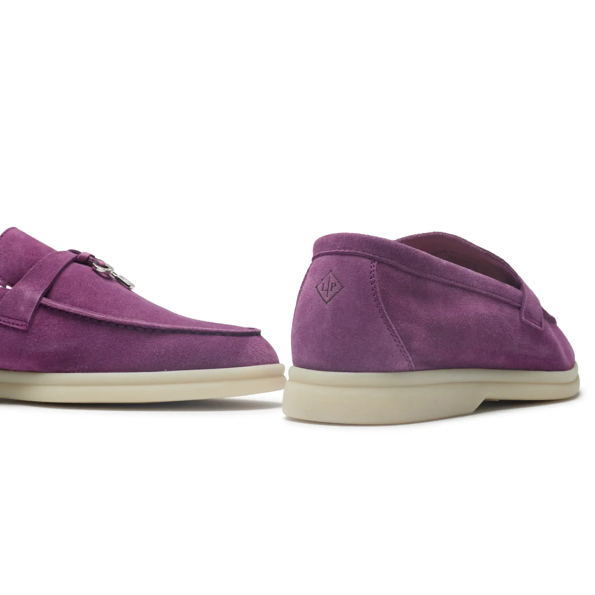 Loro Piana Summer Charms Suede Purple Daisy Loafers