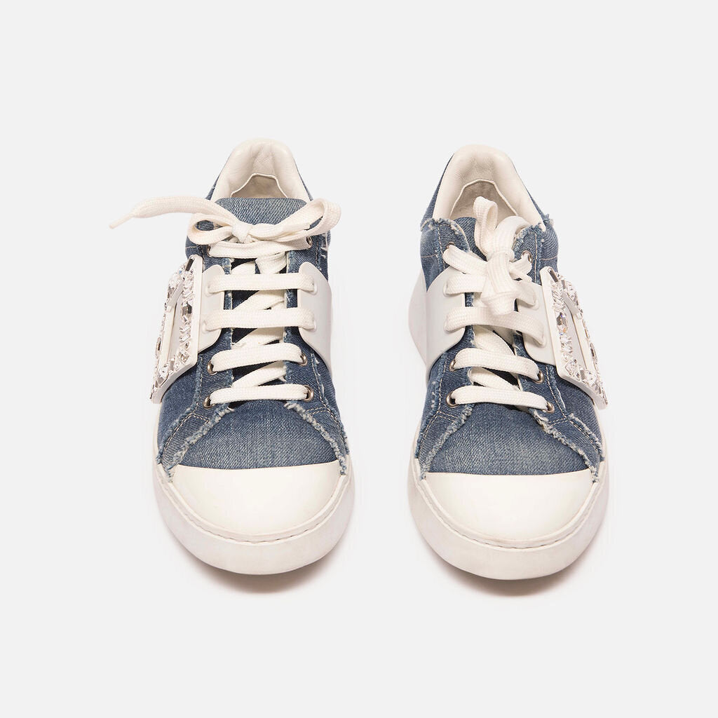 Roger Vivier Denim Sneakers With Jewel Applique