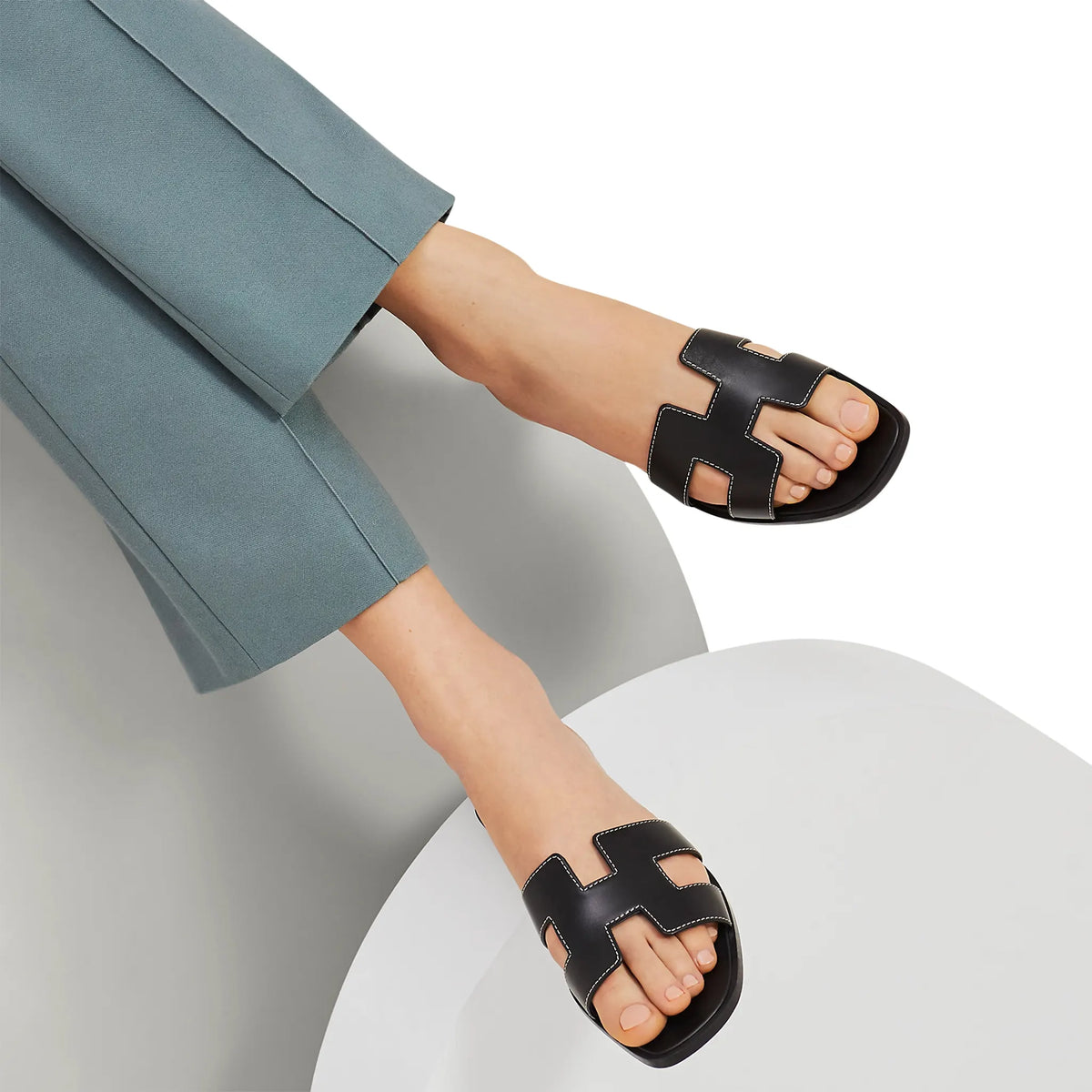Hermes Paris Hermès Paris Oran Black Sandal