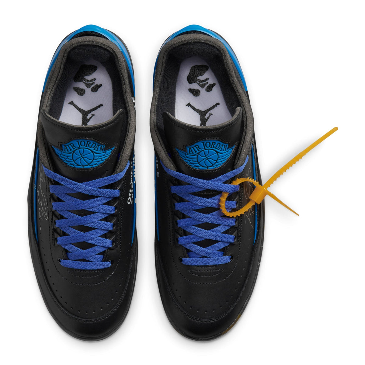 Air Jordan 2 X Off-White Retro Low Black Blue Sneakers