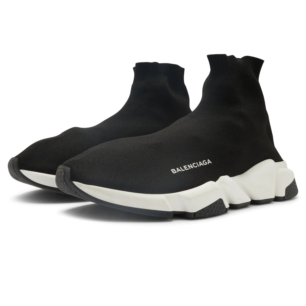 Preloved - Balenciaga Speed Knit Sock Black White Sneakers