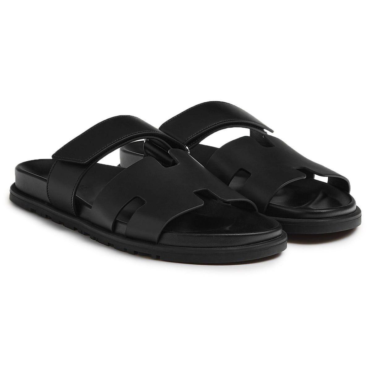 Hermes Paris Hermès Paris Chypre Leather Black Sandals
