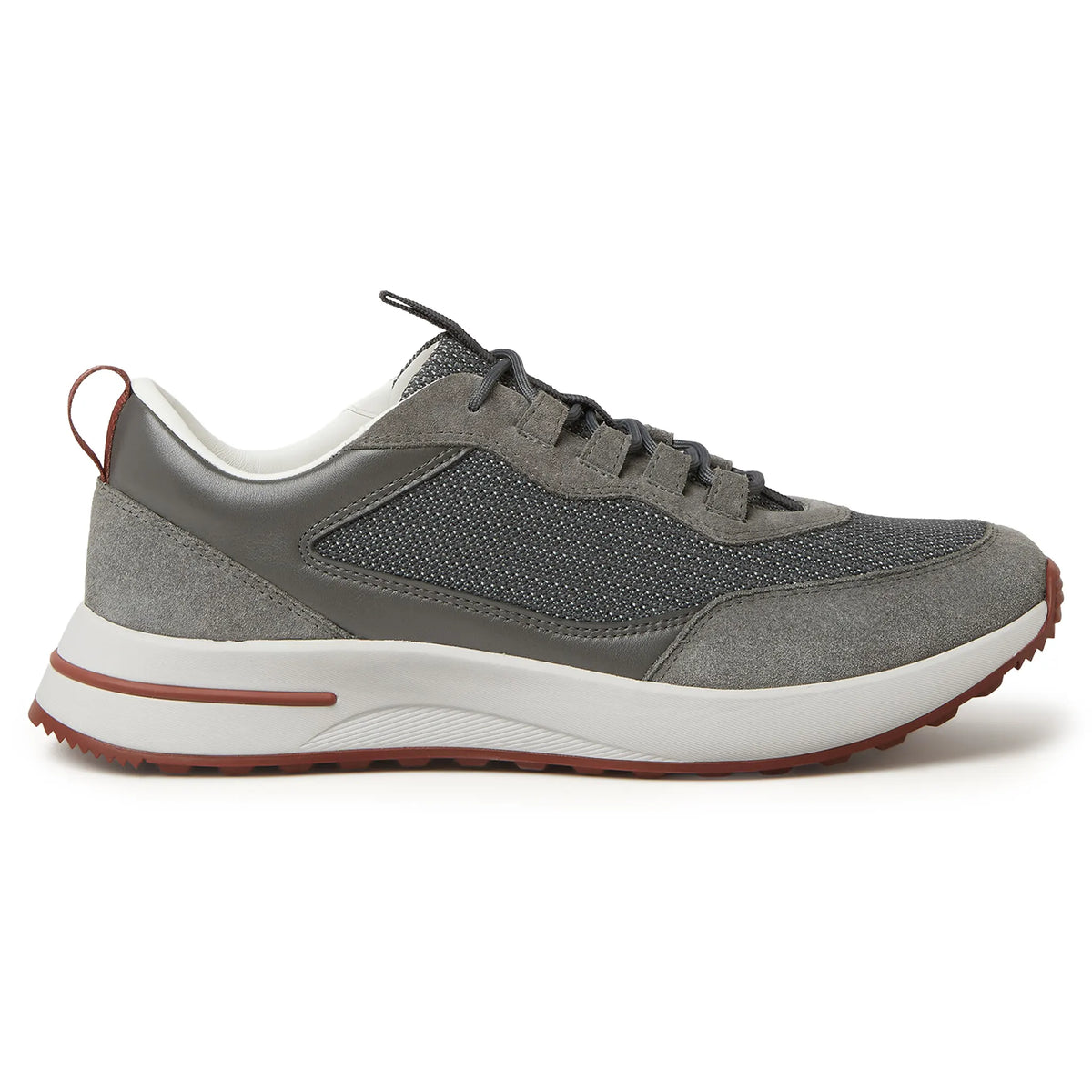 Loro Piana Week End Walk Light Urban Stone Suede Mesh Sneaker