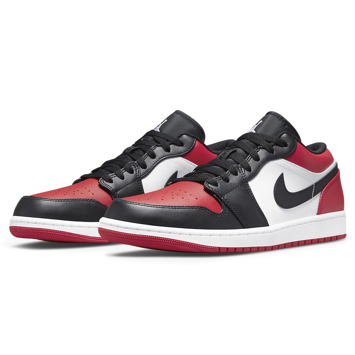 Air Jordan 1 Low Bred Toe Sneakers - Red