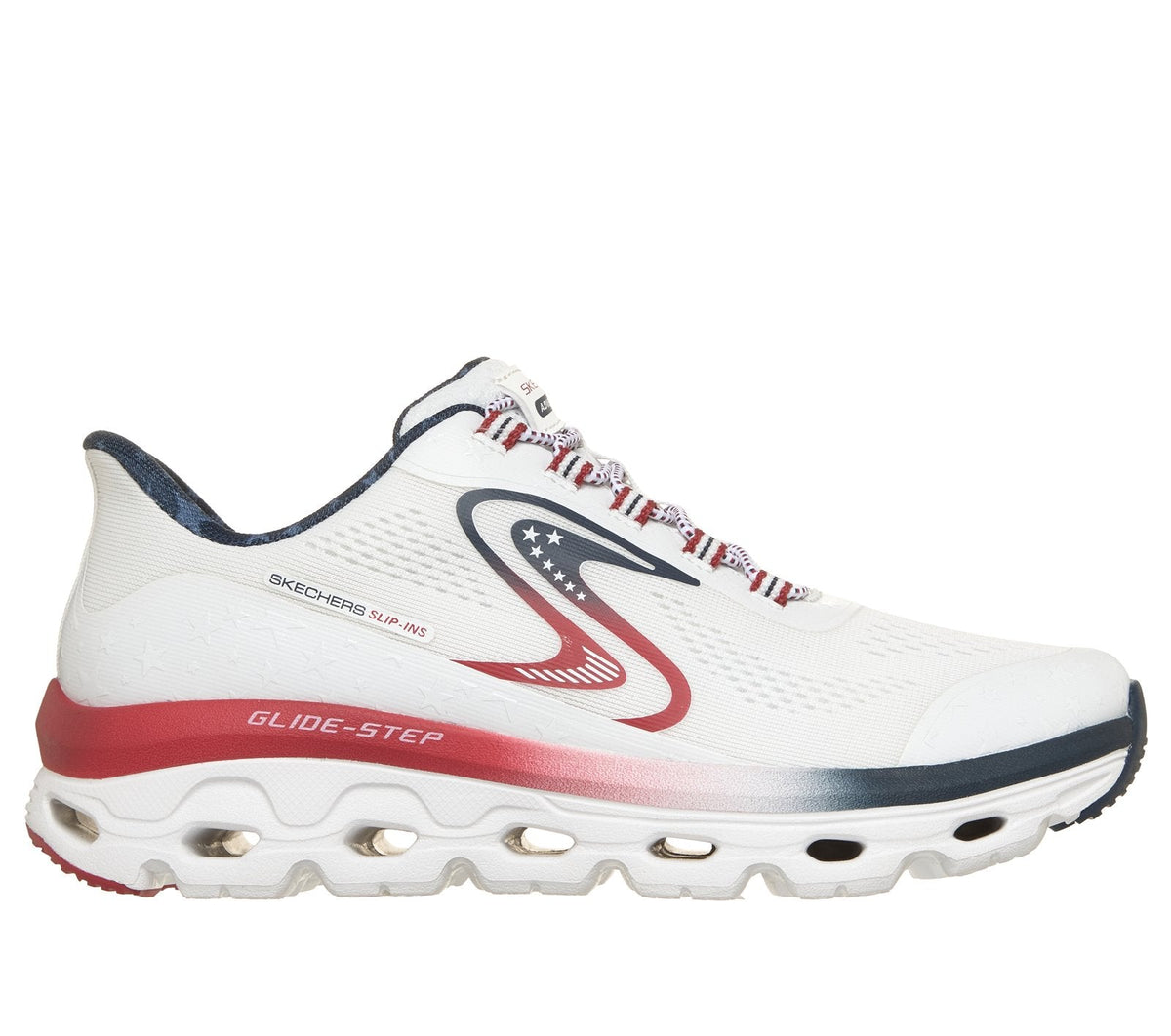 Skechers Slip-ins: Glide-Step Sole - Potter, WHITE / NAVY