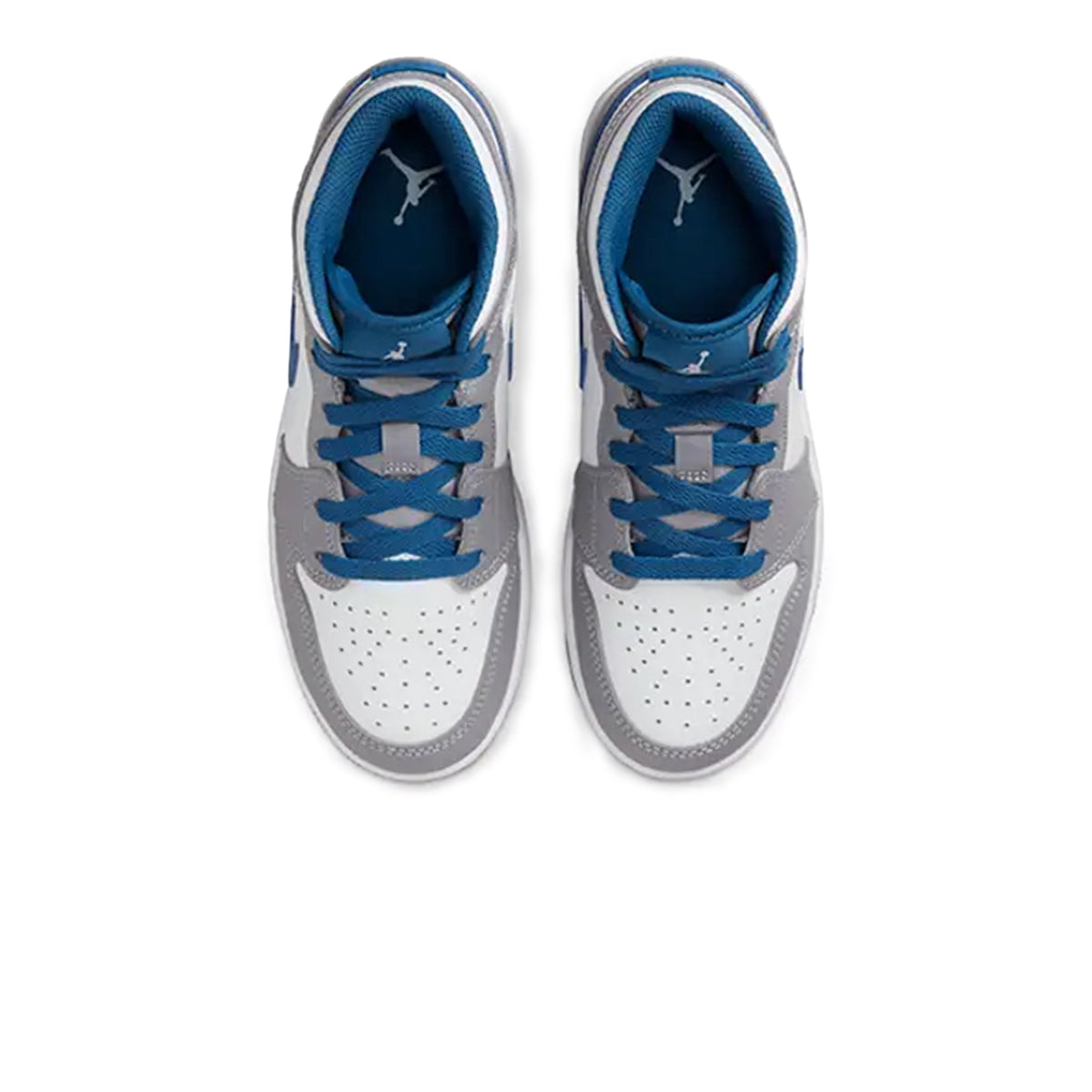 Air Jordan 1 Mid True Blue Cement (GS) Sneakers - Grey