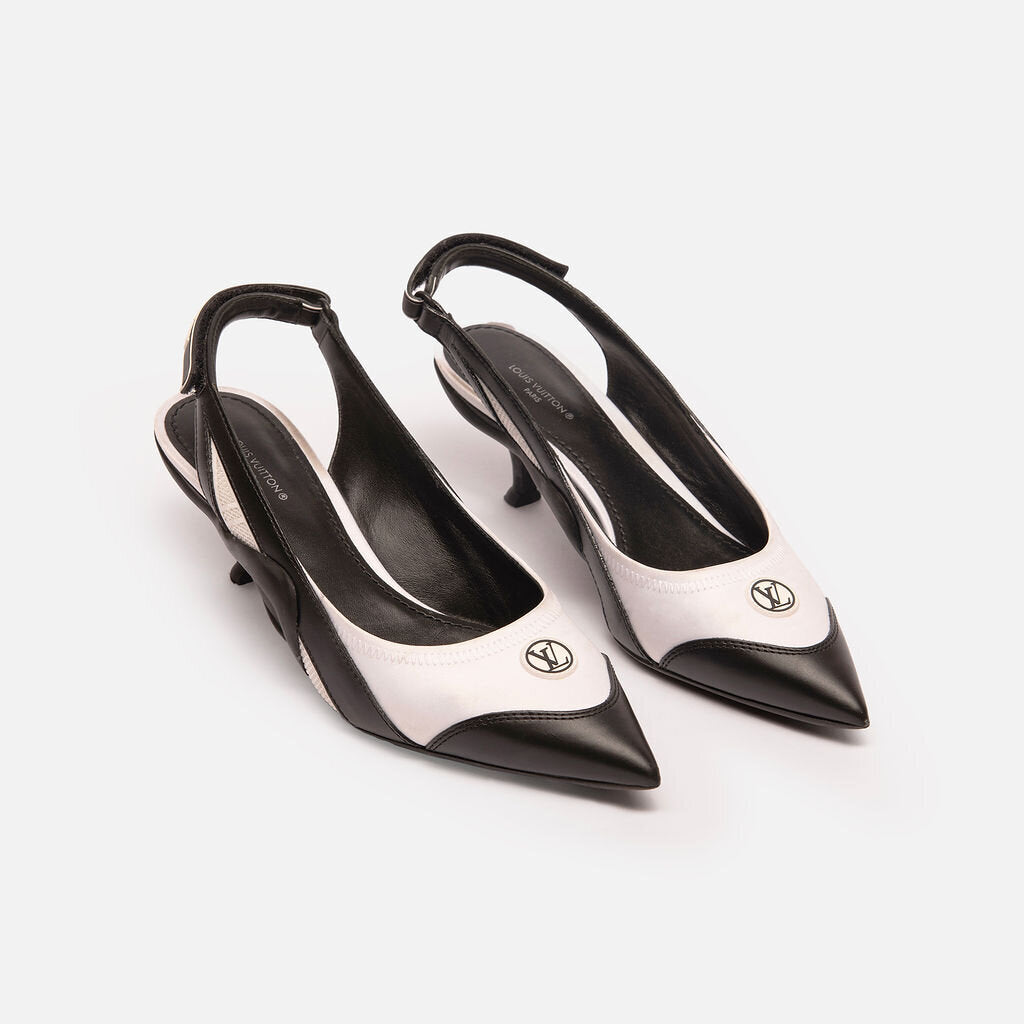 Louis Vuitton Louis Vuiton Black & White Slingback Shoe