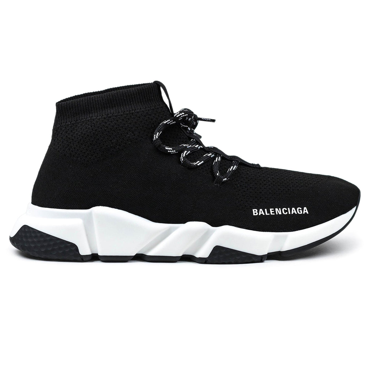 Balenciaga Speed Knit Lace Sock Black White Sneakers
