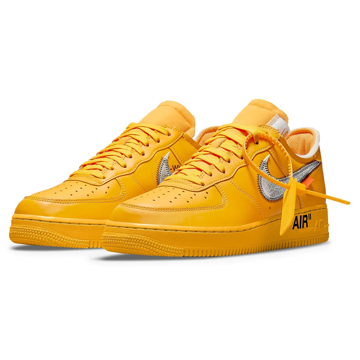 Nike x Off-White Air Force 1 Low ICA University Gold Sneakers - Yellow