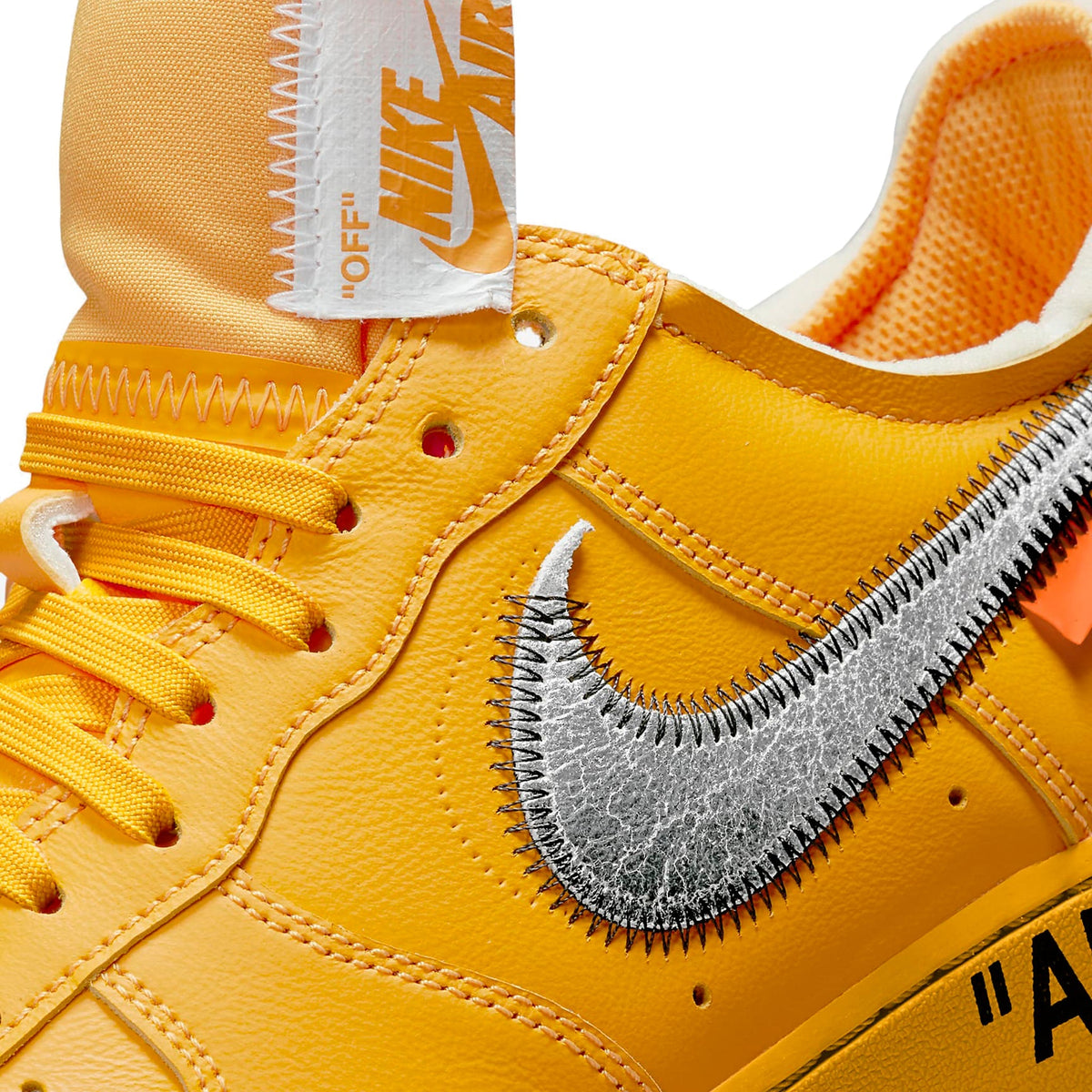 Nike x Off-White Air Force 1 Low ICA University Gold Sneakers - Yellow