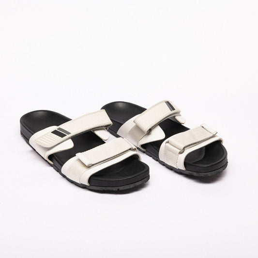 Prada Black & White Leather Dad Sandals