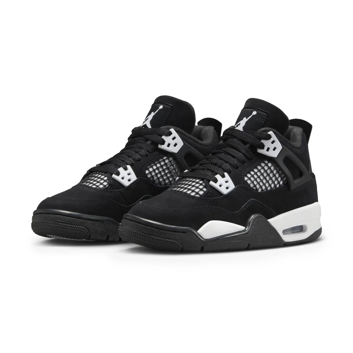 Air Jordan 4 Retro White Thunder (GS) Sneakers - Black