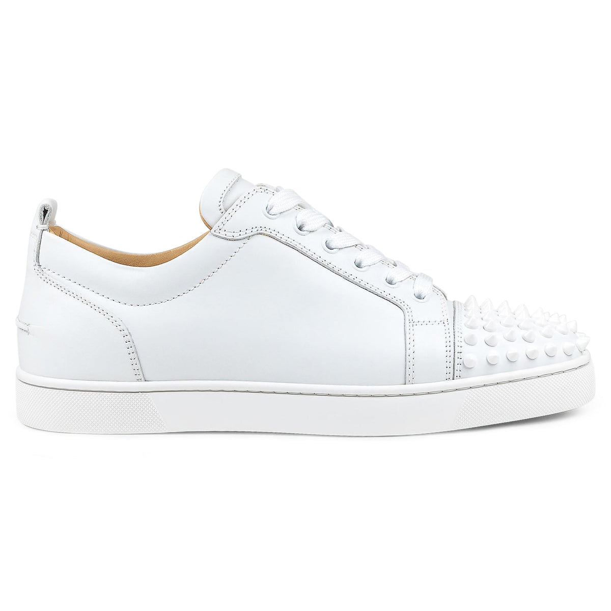 Christian Louboutin Louis Junior Spikes Leather White Sneakers