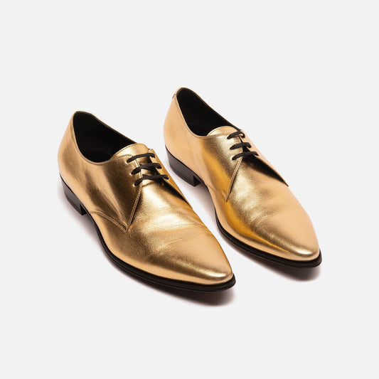 Celine Gold Leather Oxford