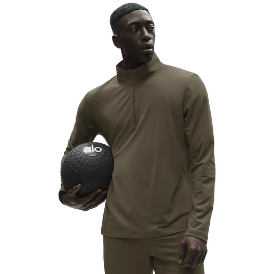 Alo Yoga Conquer Reform Olive Tree L/S 1/4 Zip