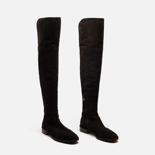 Stuart Weitzman Black Suede Over the Knee Boots