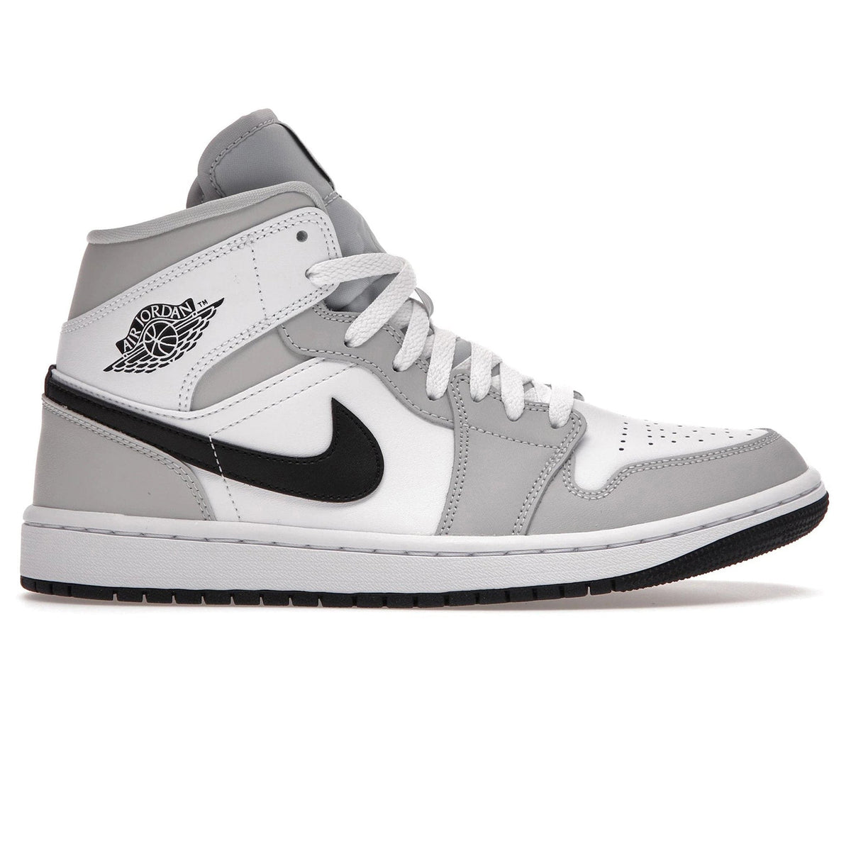Air Jordan 1 Mid White Light Smoke Grey - Women's Sneakers