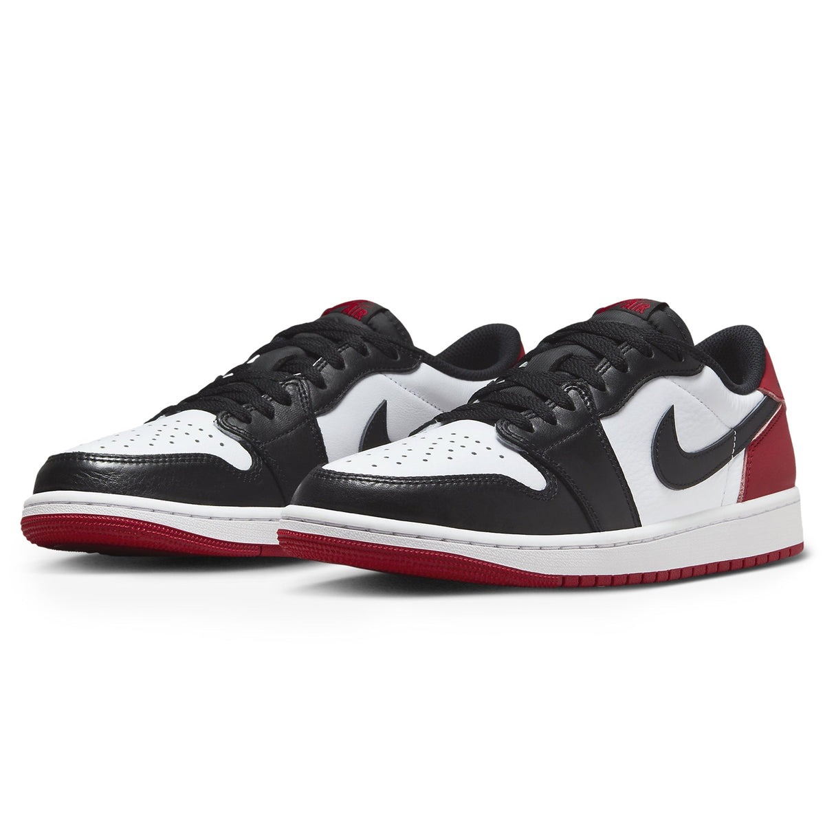 Air Jordan 1 Low Black Toe Sneakers - Red