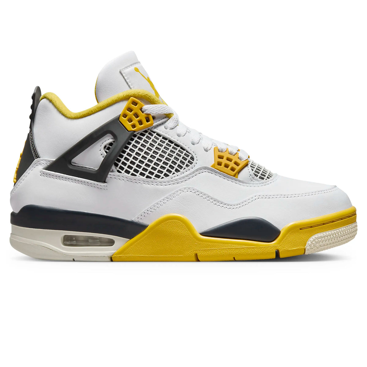 Air Jordan 4 Retro Vivid Sulfur - Women's Sneakers - White