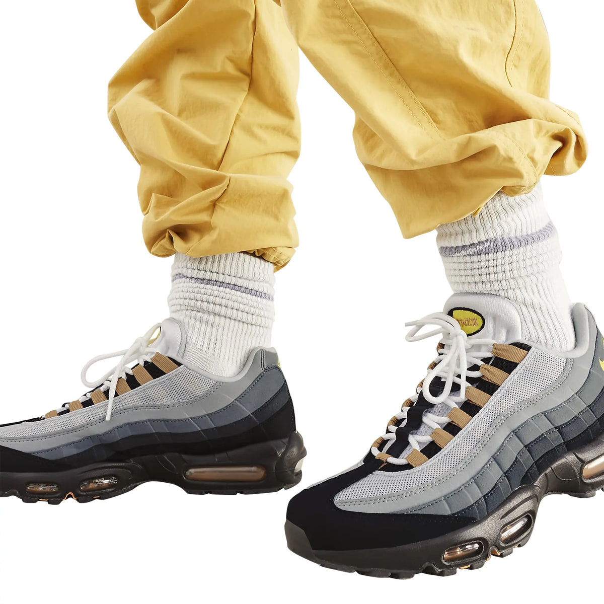 Nike Air Max 95 Icons Yellow Strike Sneakers - Grey