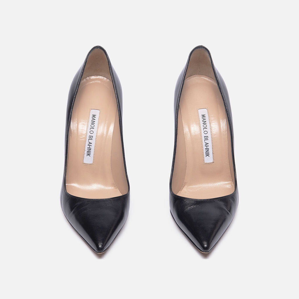 Manolo Blahnik Black Leather Pump