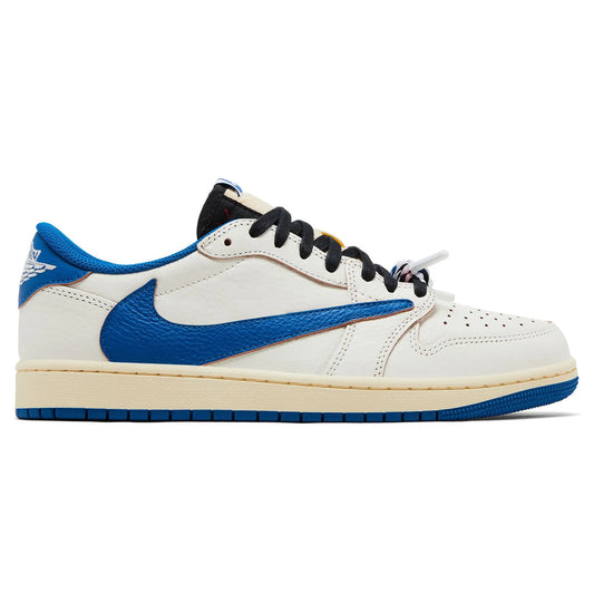 Fragment Design x Travis Scott x Air Jordan 1 Retro Low OG SP Sail Military Blue Sneakers