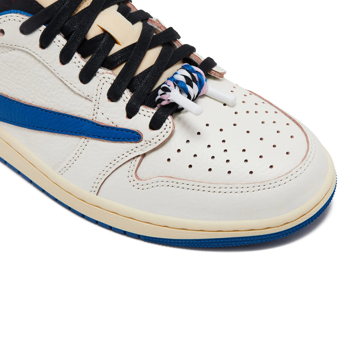 Fragment Design x Travis Scott x Air Jordan 1 Retro Low OG SP Sail Military Blue Sneakers