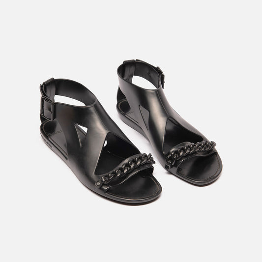 Givenchy Black Rubber With Chain Sandals