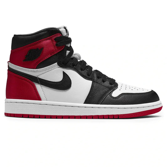 Air Jordan 1 Retro High Satin Black Toe - Women's Sneakers - Red