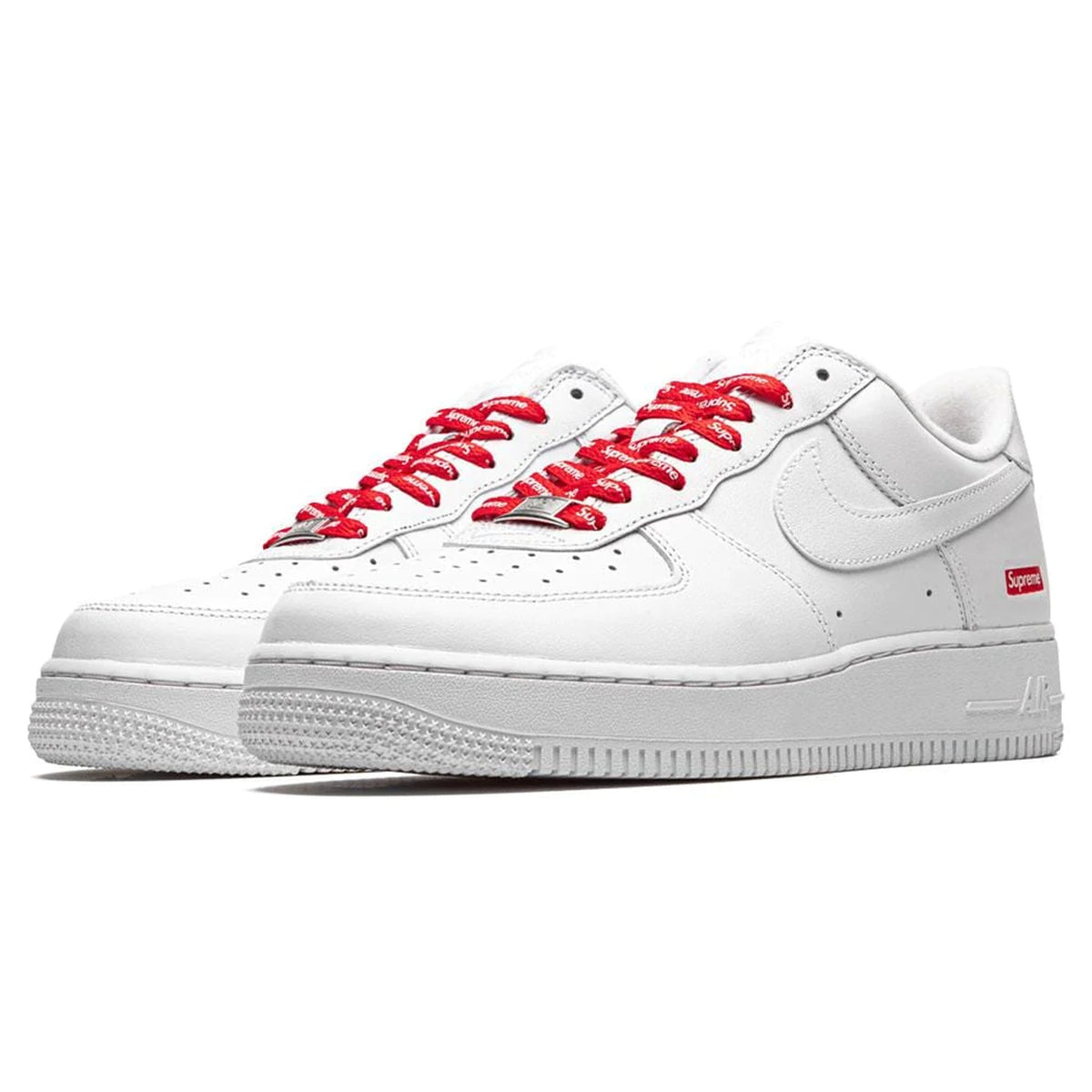 Nike x Supreme Air Force 1 Low White Box Logo Sneakers
