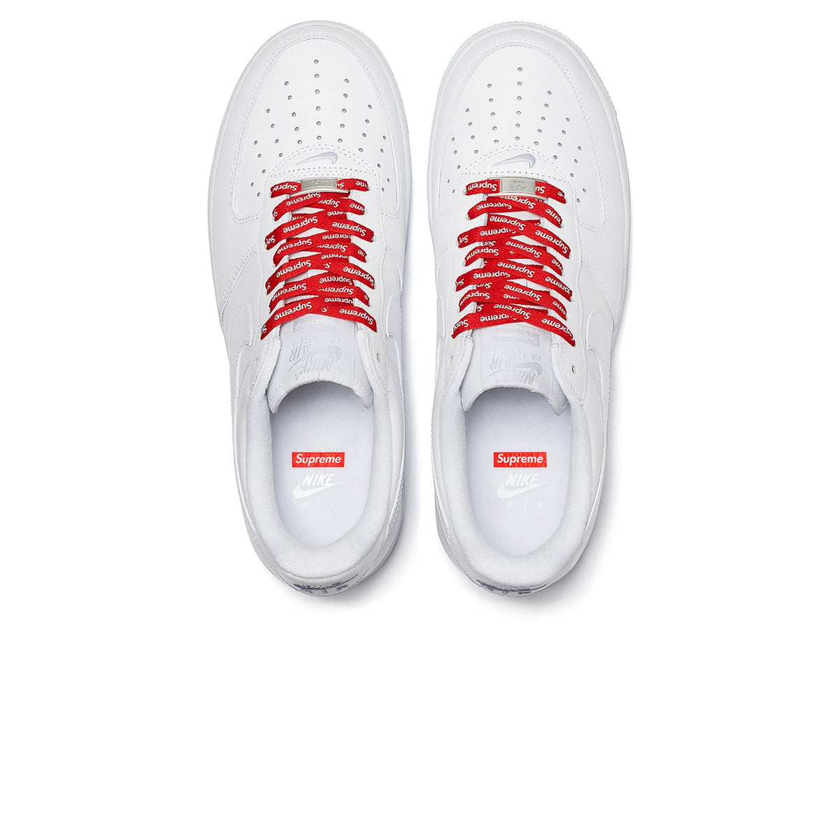 Nike x Supreme Air Force 1 Low White Box Logo Sneakers