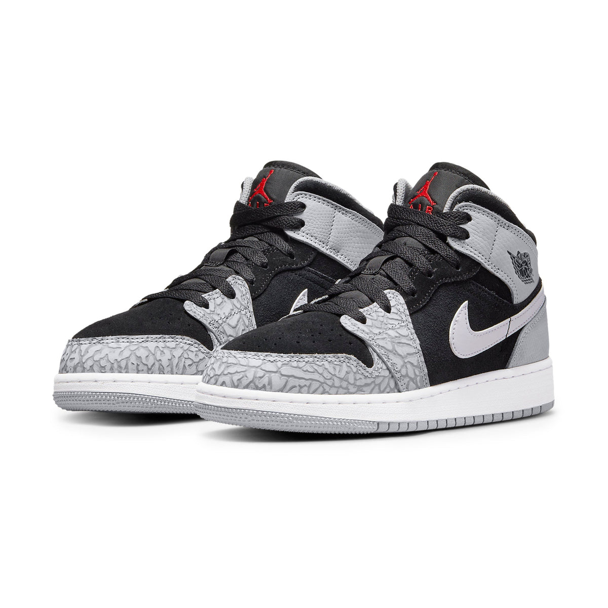 Air Jordan 1 Mid SE Elephant Print (GS) Sneakers - Grey