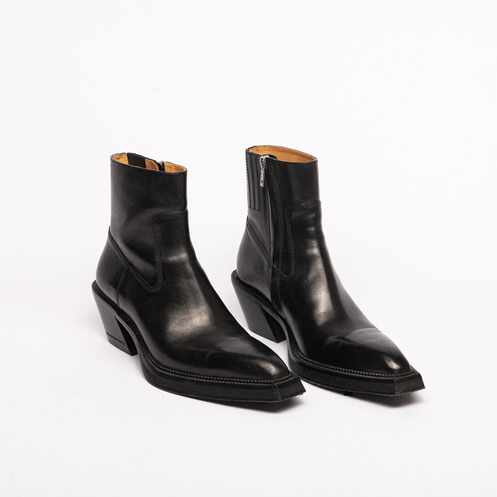 Alexander Wang Black Leather Square-Toe Boots