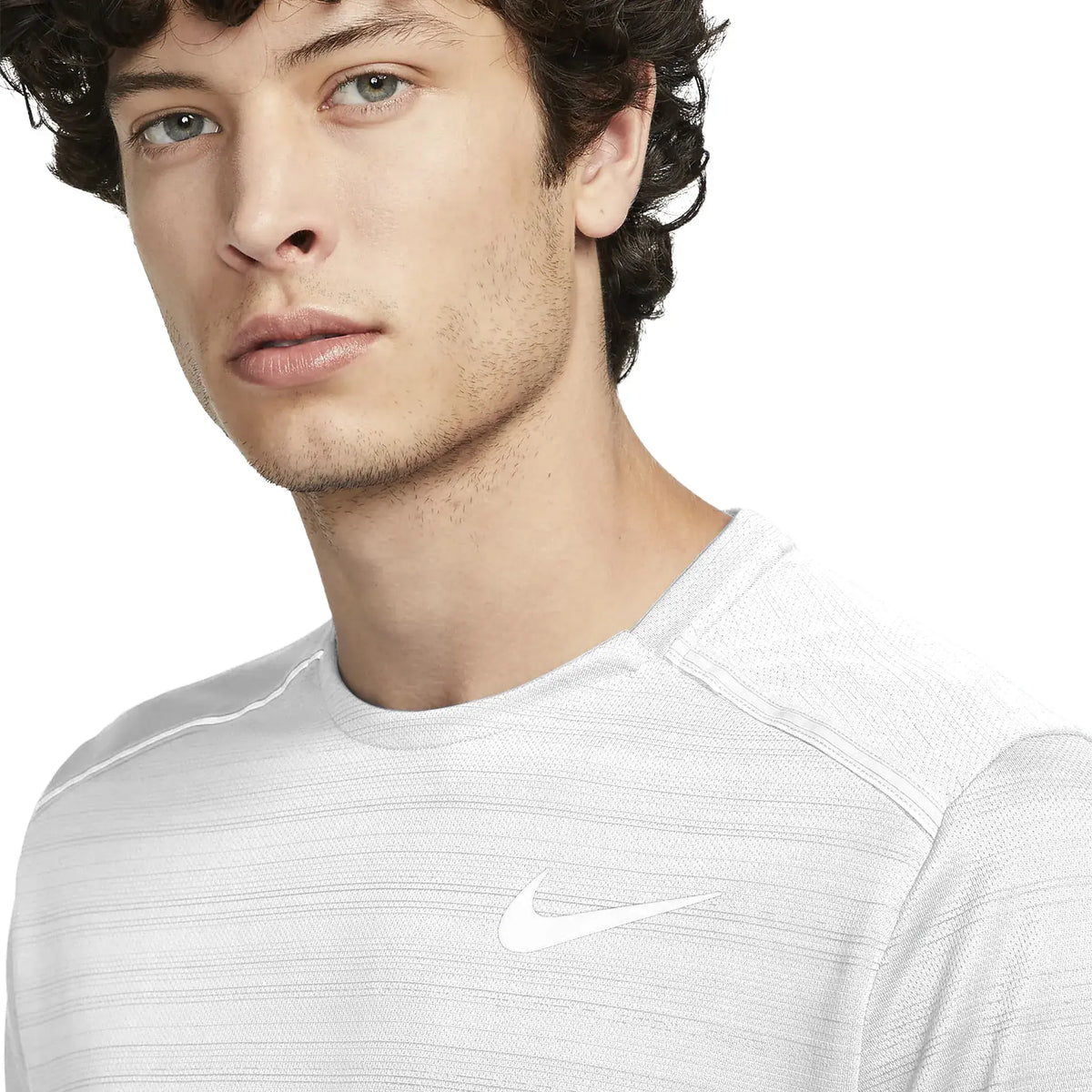Nike Dri-FIT 1.0 White Miler Running T-Shirt