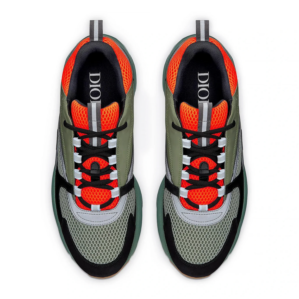 Dior B22 Orange Olive Black Trainer - Green