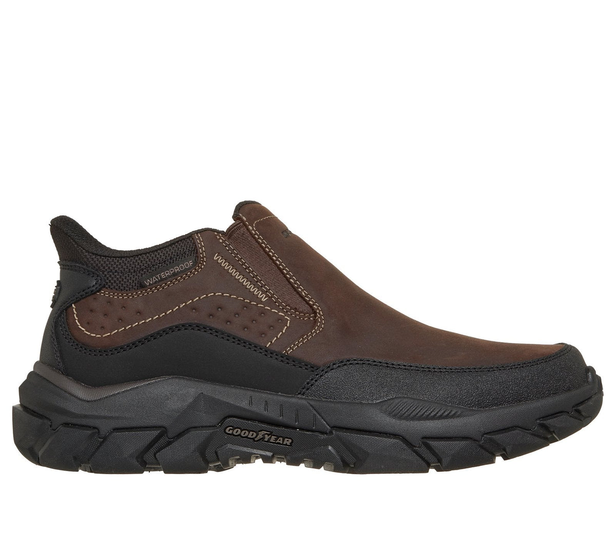 Skechers Slip-ins Waterproof Relaxed Fit: Santoro - Rayder, CHOCOLATE / BLACK