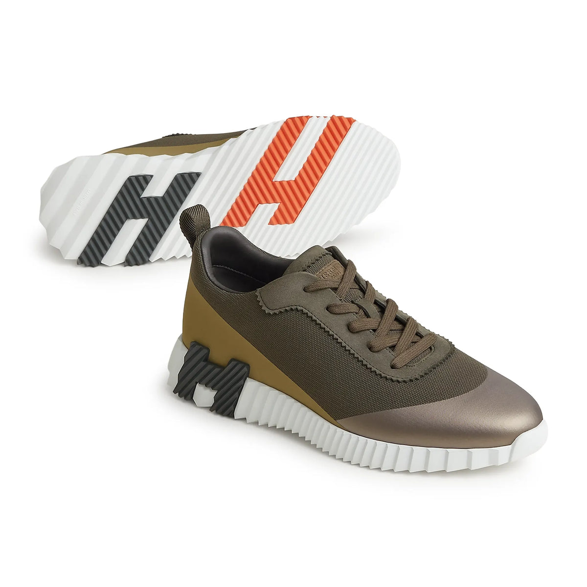 Hermes Paris Hermès Paris Bouncing Calf Sneaker Multicolour Forest Green