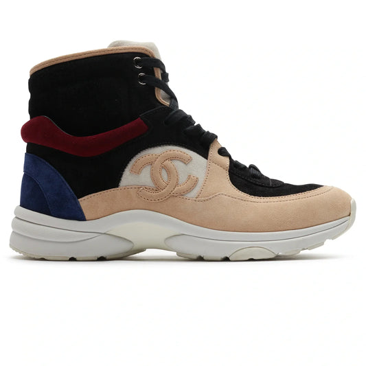 Chanel CC Cambon Tricolor High-Top Sneaker