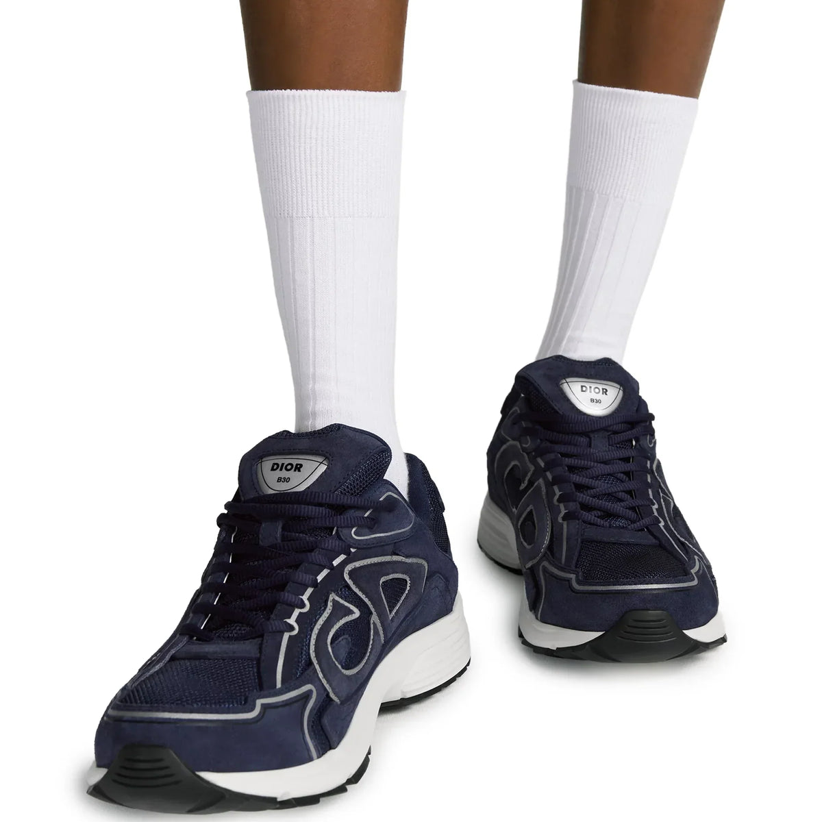 Dior B30 Countdown Mesh Navy Blue Suede Trainer