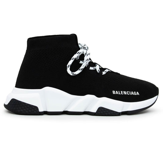 Balenciaga Speed Knit Lace Sock Black White - Women's Sneakers