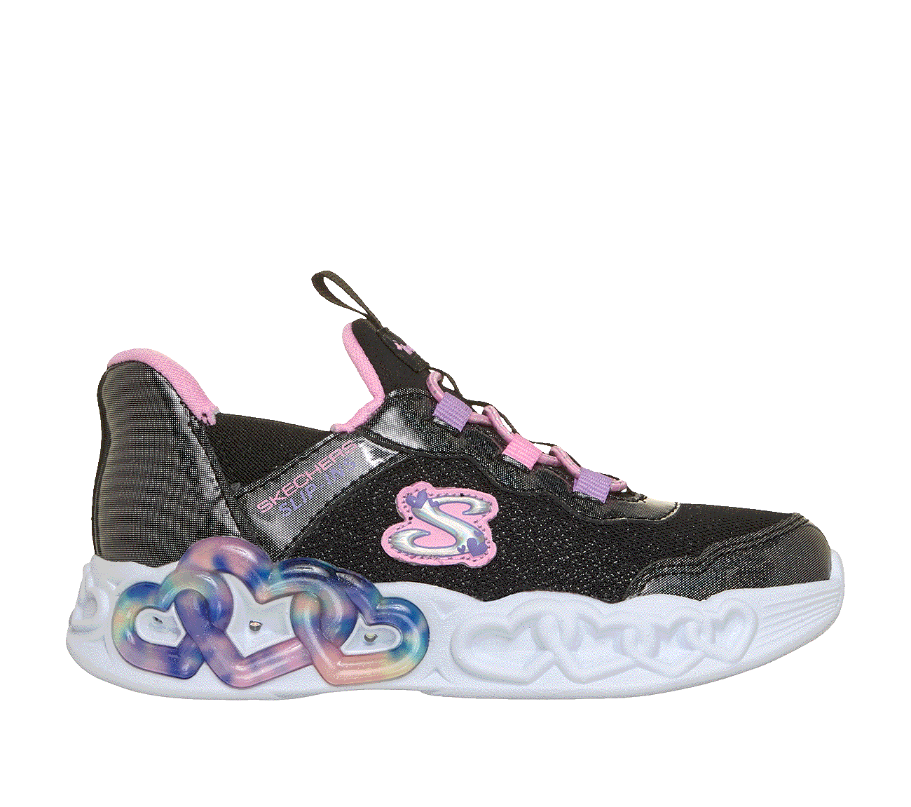 Skechers Slip-ins: Infinite Heart Lights - Sparkle Heart, BLACK / MULTI