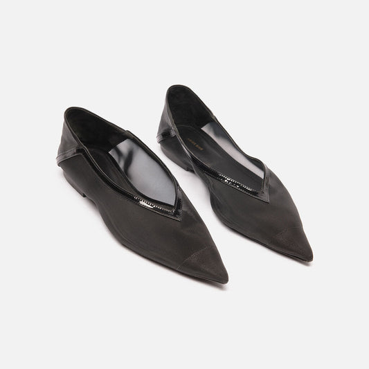 Anine Bing Black Mesh Pointed Toe Flat