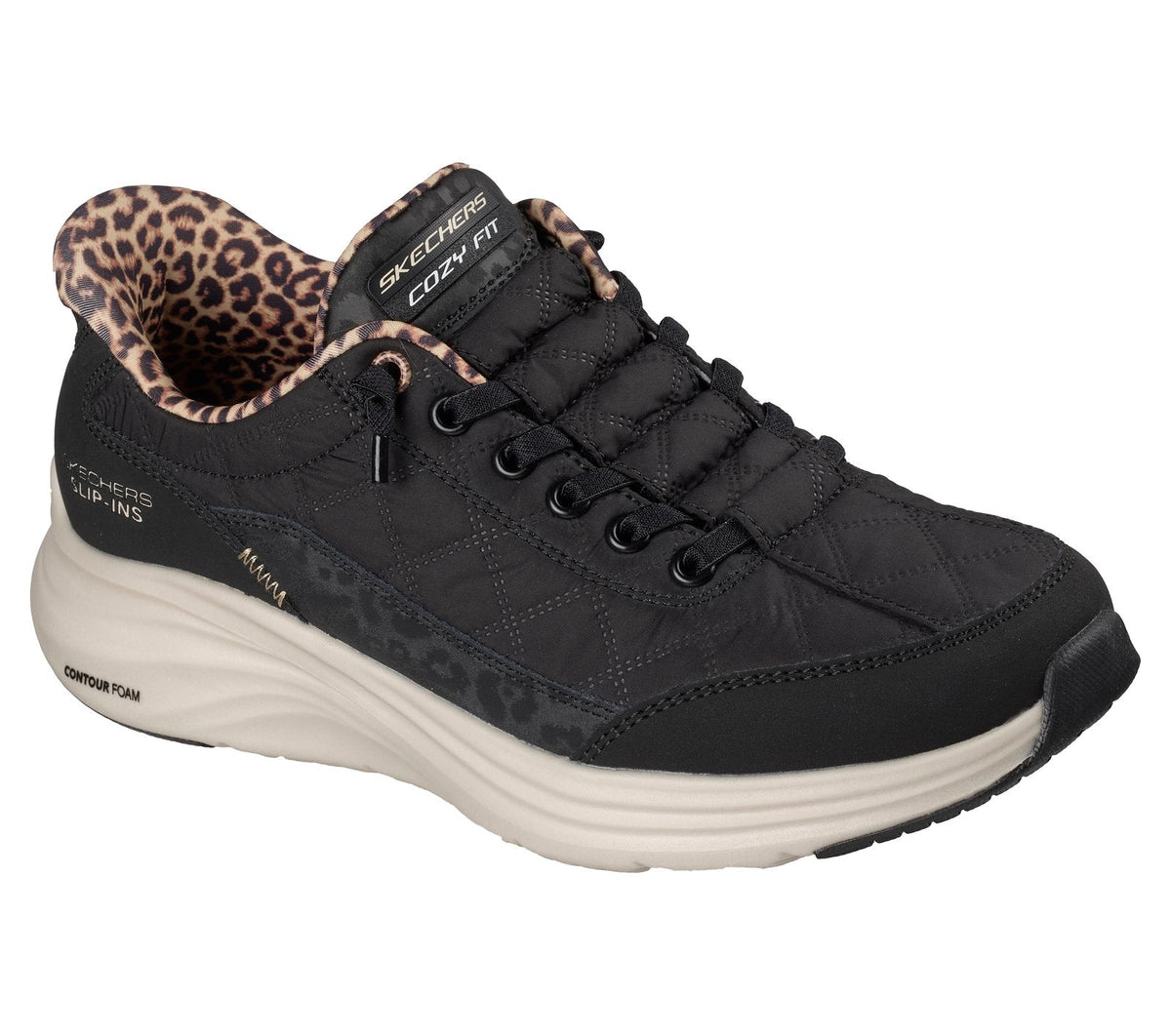 Skechers Slip-ins: Contour Foam - Cozy Fit Leopard Dream