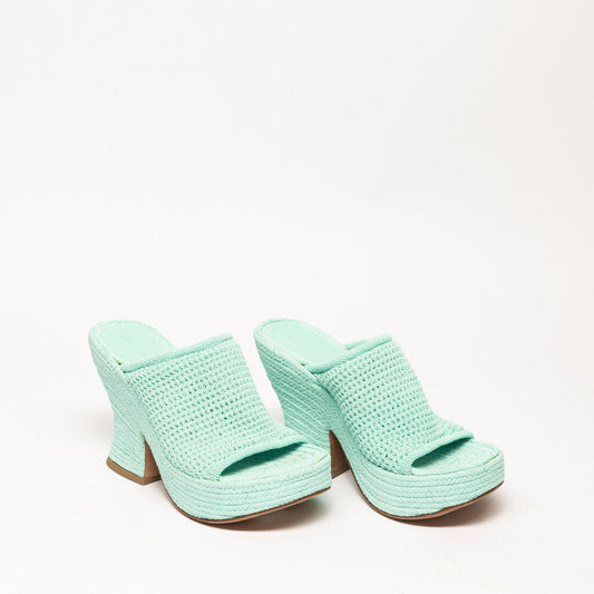 Bottega Veneta Bottega Mint Green Esparto Wedge
